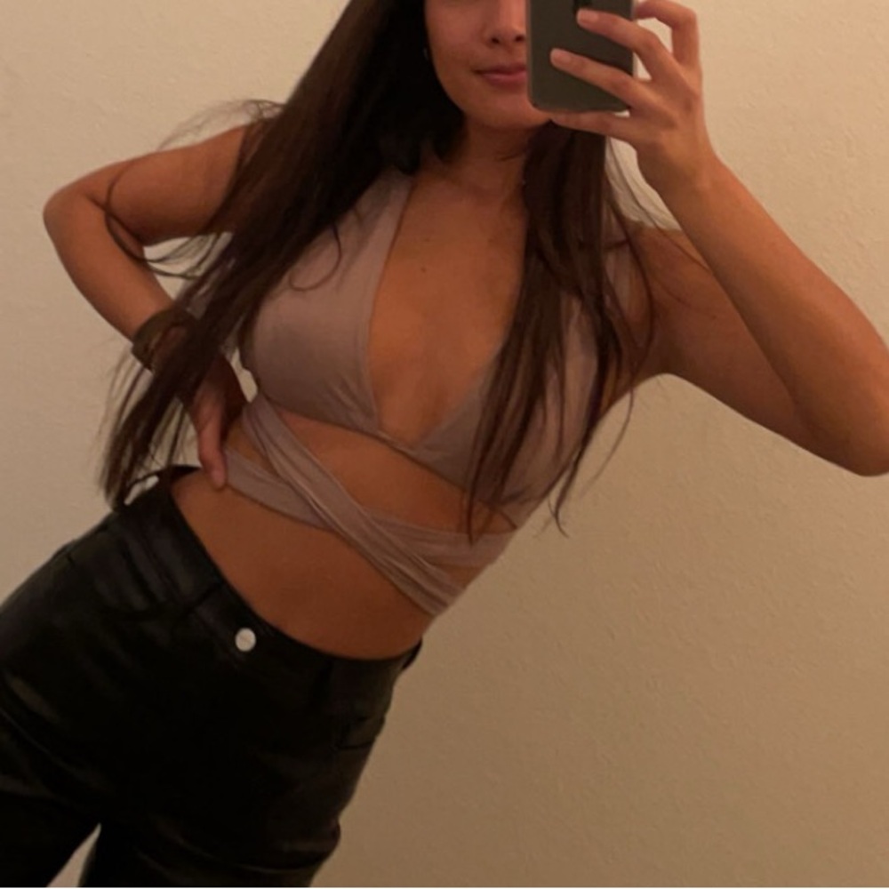 SHEIN purple wrap top